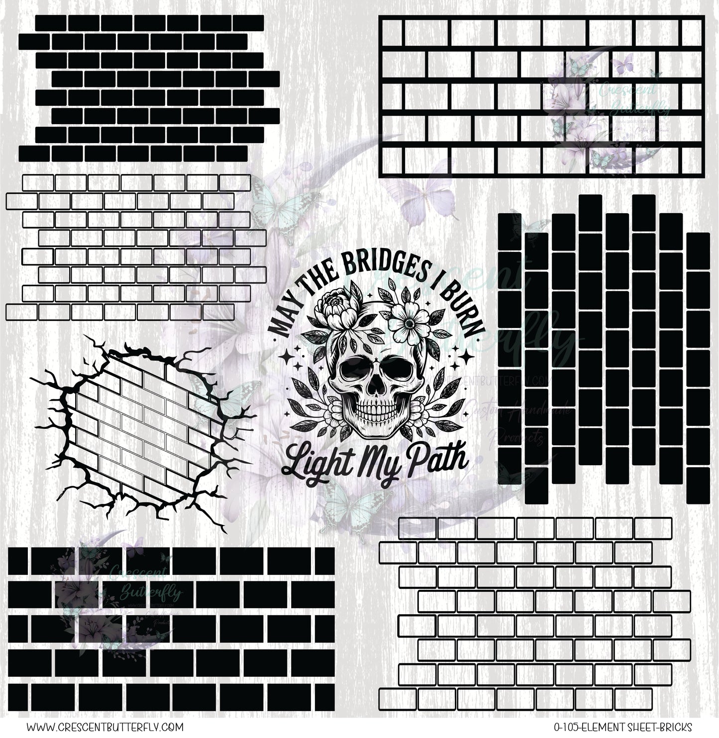 0-105-Element Sheet-Bricks UV DTF
