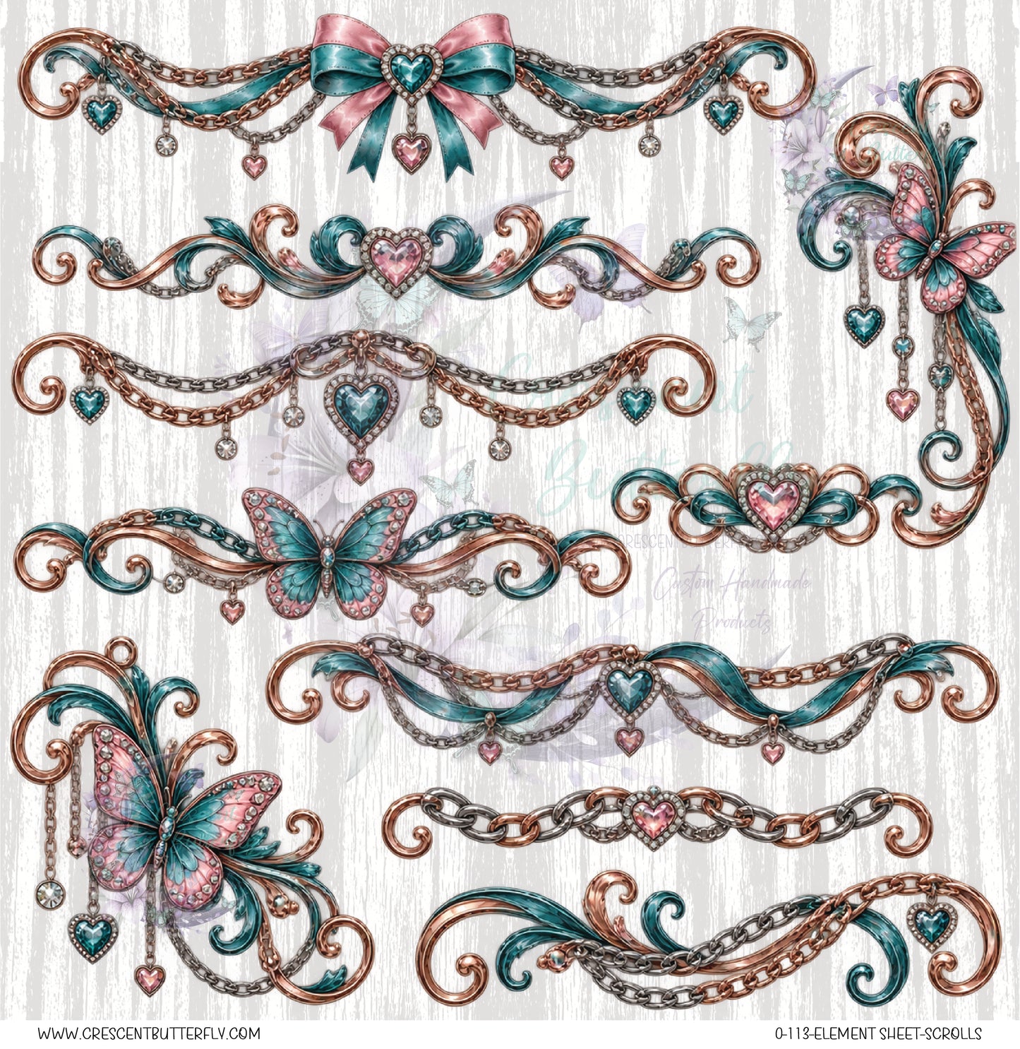 0-113-Element Sheet-Scrolls UV DTF