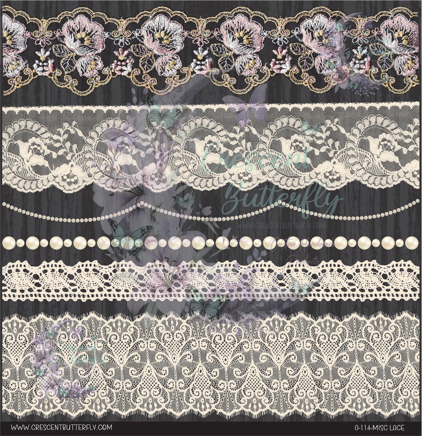 0-114-Misc Lace 10x10 UV DTF Sheet