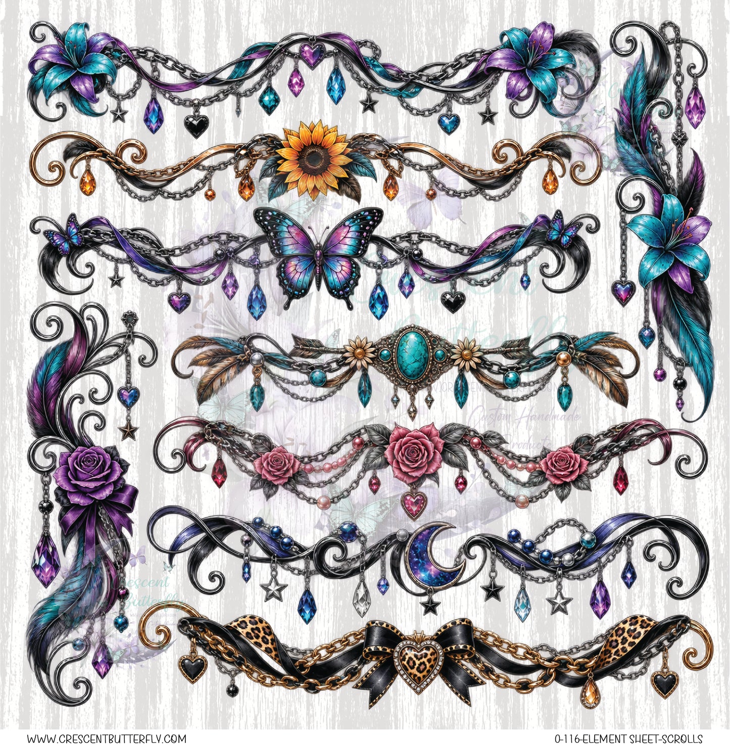 0-116-Element Sheet-Scrolls UV DTF