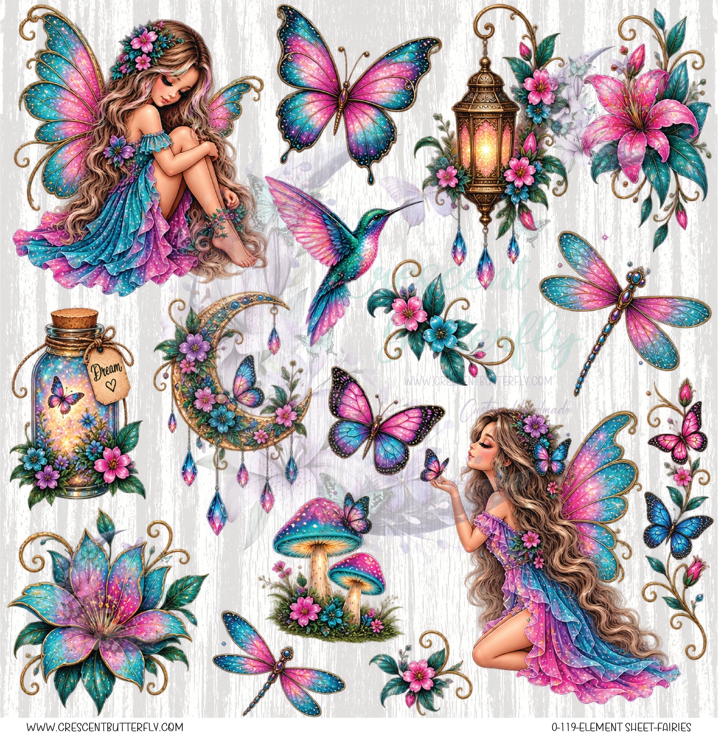 0-119-Element Sheet-Fairies UV DTF