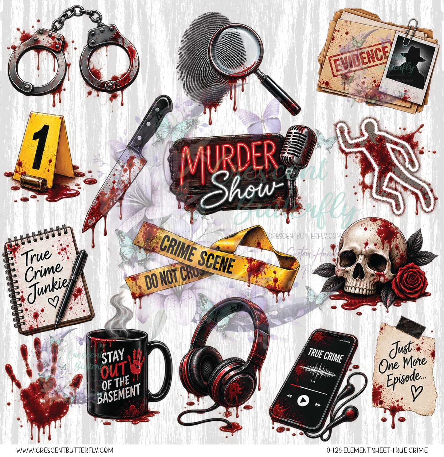0-126-Element Sheet-True Crime UV DTF