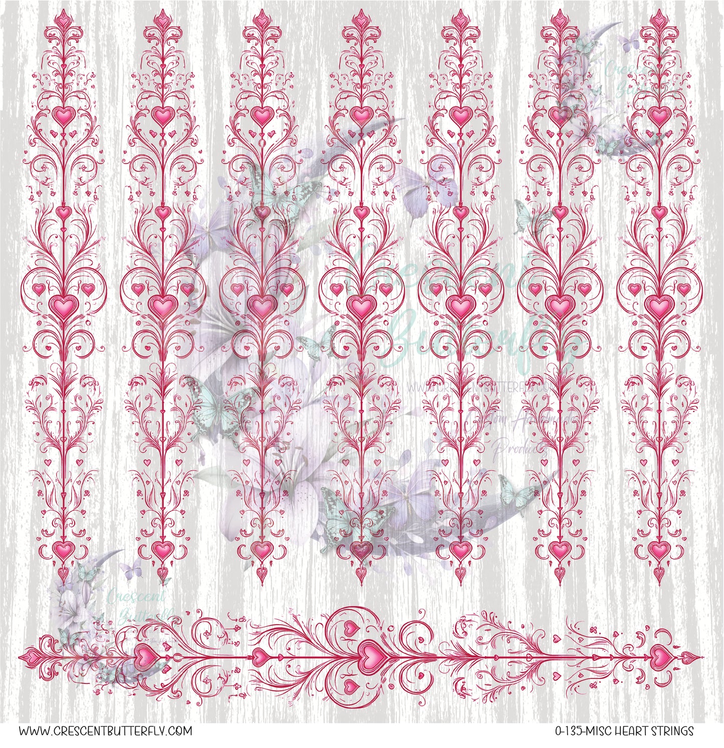 0-135-Misc Heart Strings 10x10 UV DTF Sheet