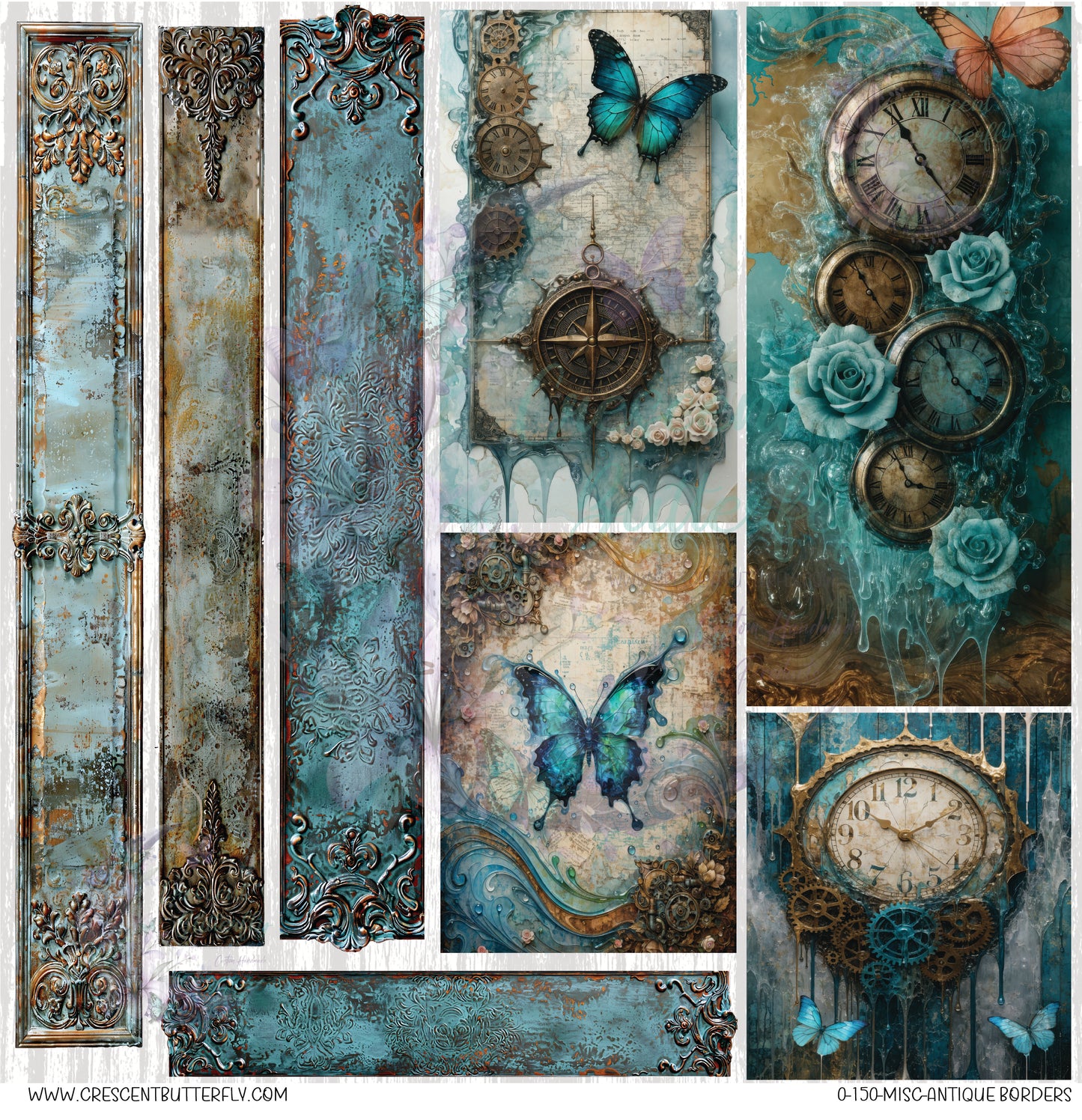 0-150-Misc-Antique Borders 10x10 UV DTF Sheet