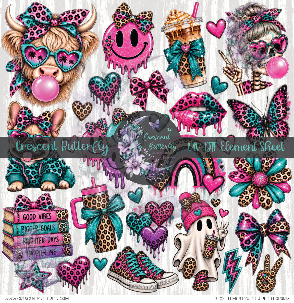 0-153-Element Sheet-Hippie Leopard UV DTF