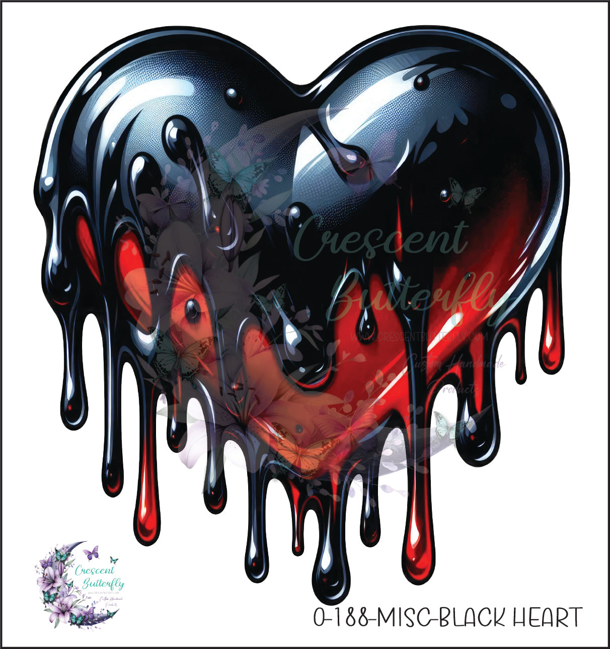 0-188-Misc-Black Heart UV DTF Decal