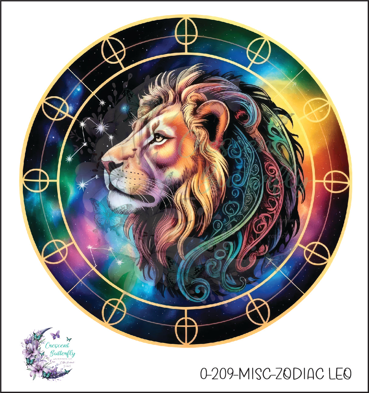 0-209-Misc-Zodiac Leo UV DTF Decal