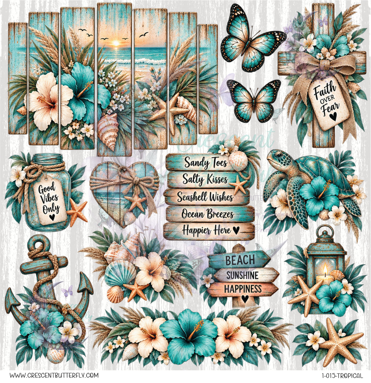 1-015-Tropical 10x10 UV DTF Sheet