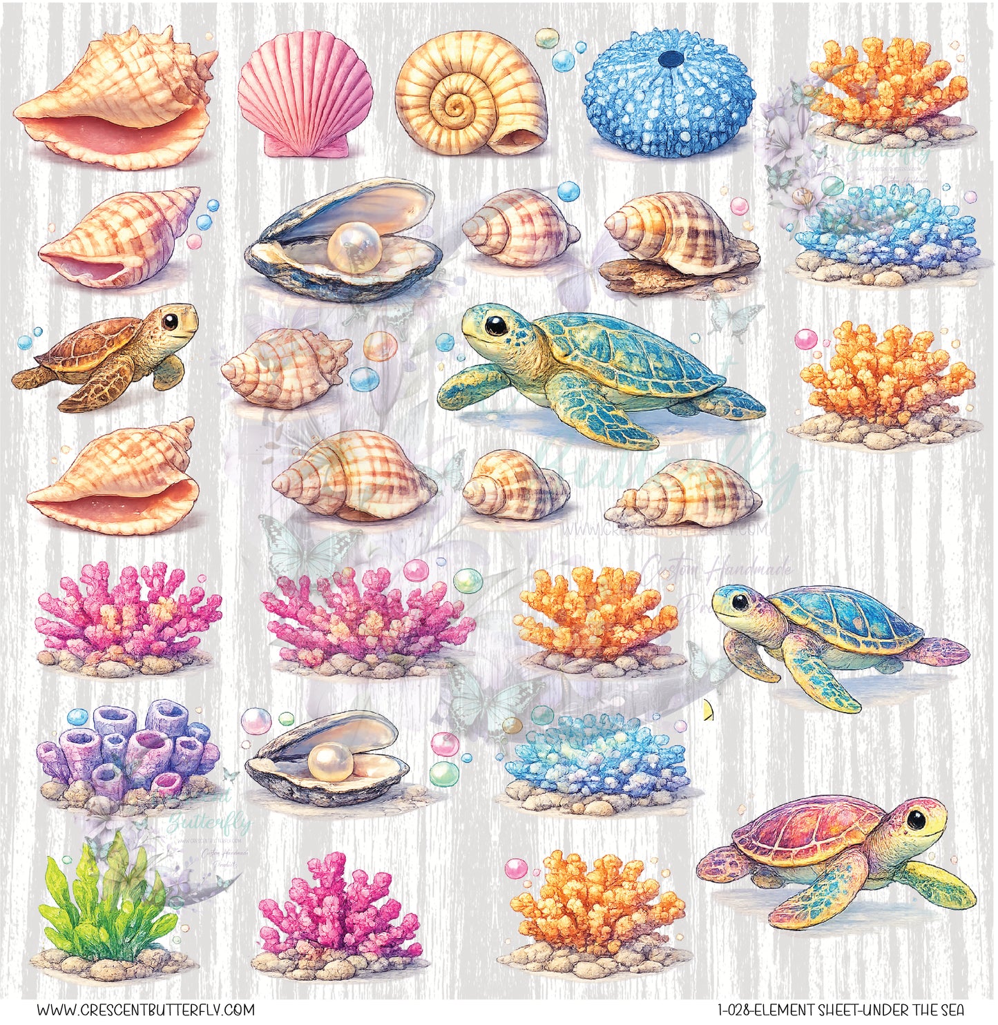 1-028-Element Sheet-Under The Sea UV DTF