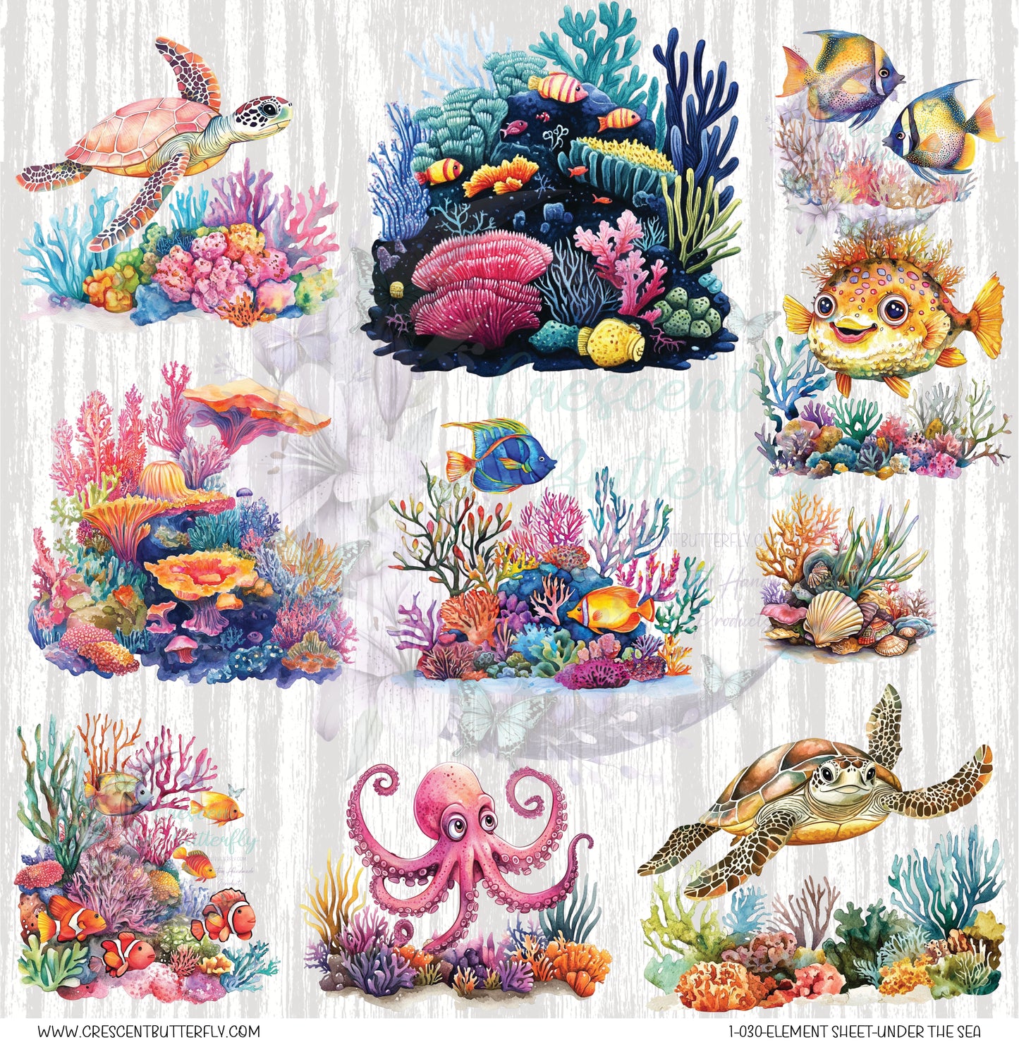 1-030-Element Sheet-Under The Sea UV DTF