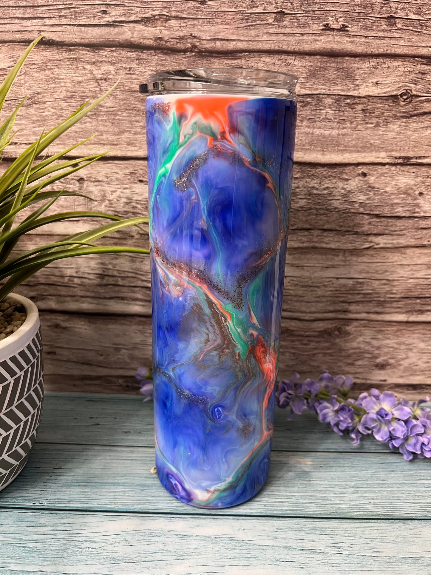 Blue Crush Handmade Custom Epoxy Tumbler