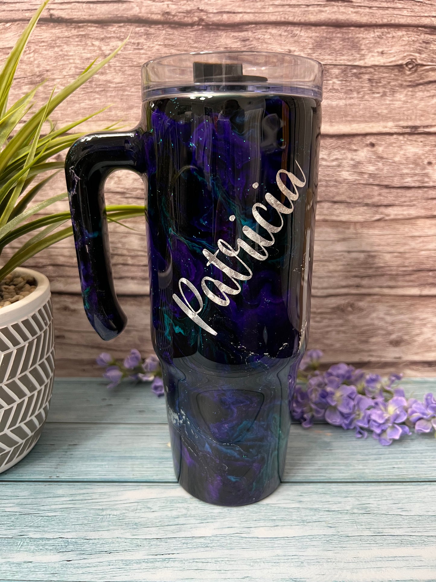 Purple Haze Handmade Custom Epoxy Tumbler