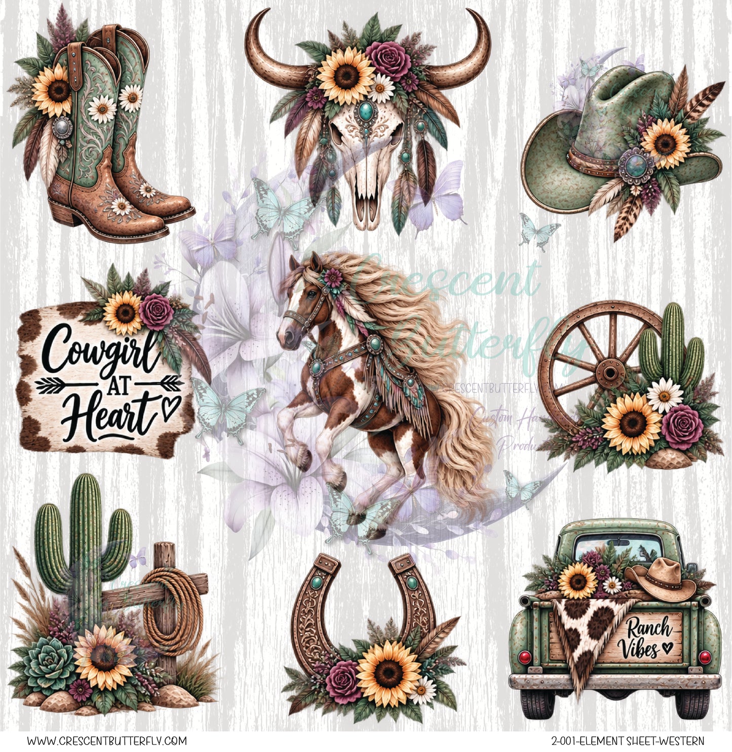2-001-Element Sheet-Western UV DTF