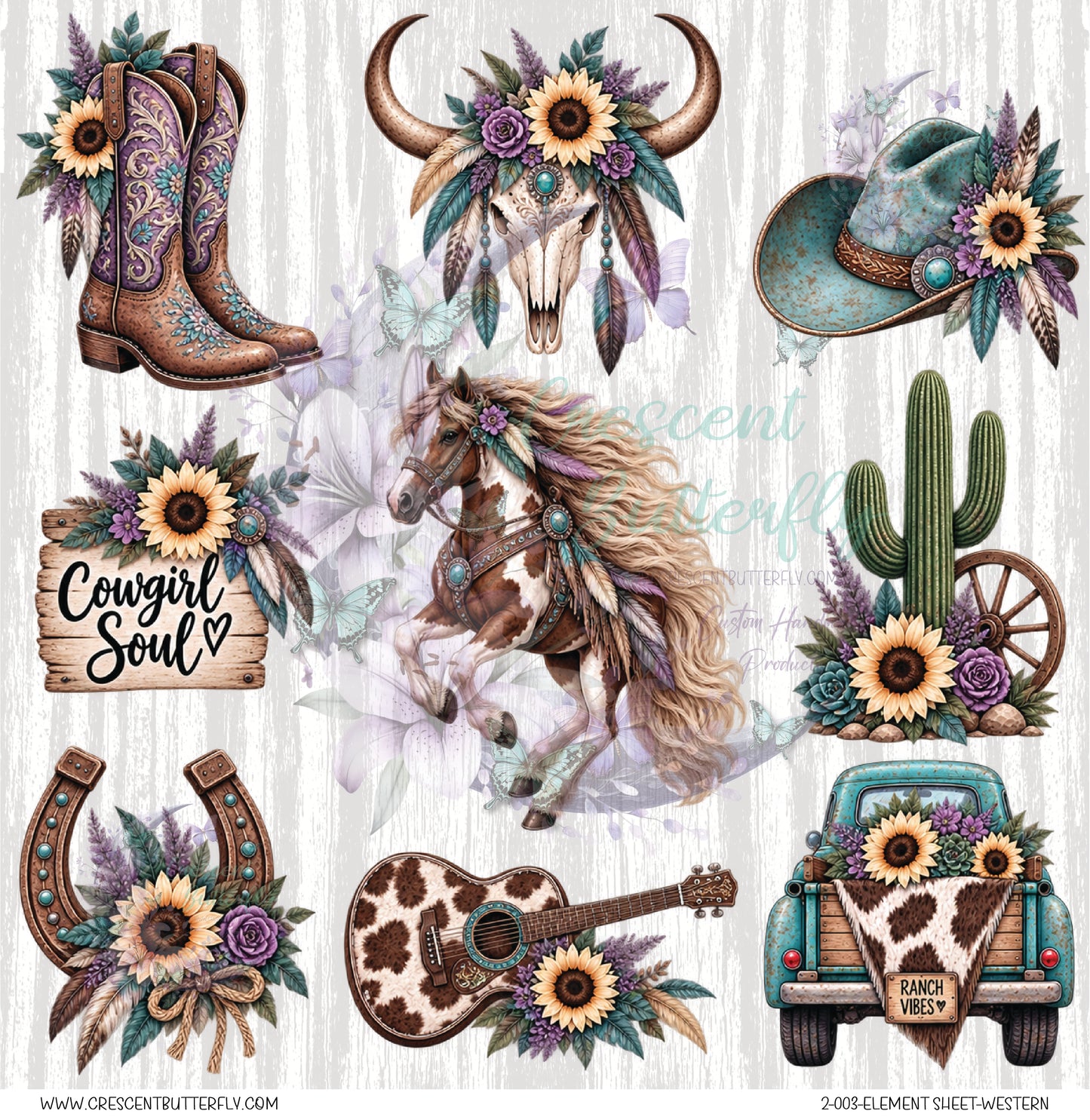 2-003-Element Sheet-Western UV DTF