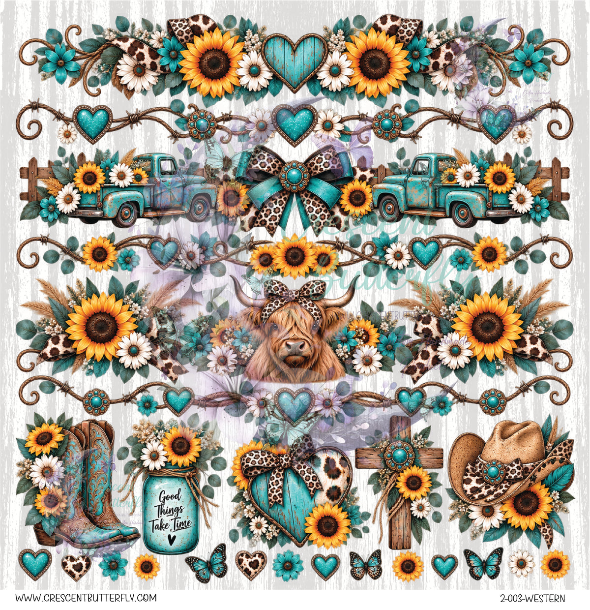 2-003-Western 10x10 UV DTF Sheet