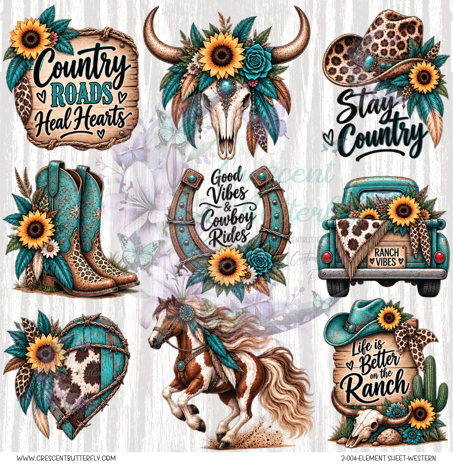 2-004-Element Sheet-Western UV DTF