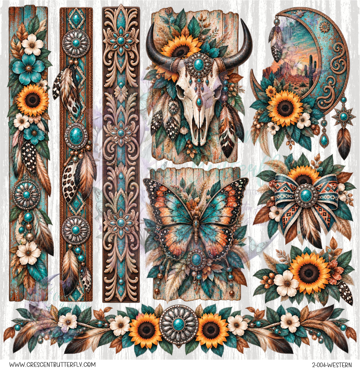 2-004-Western 10x10 UV DTF Sheet