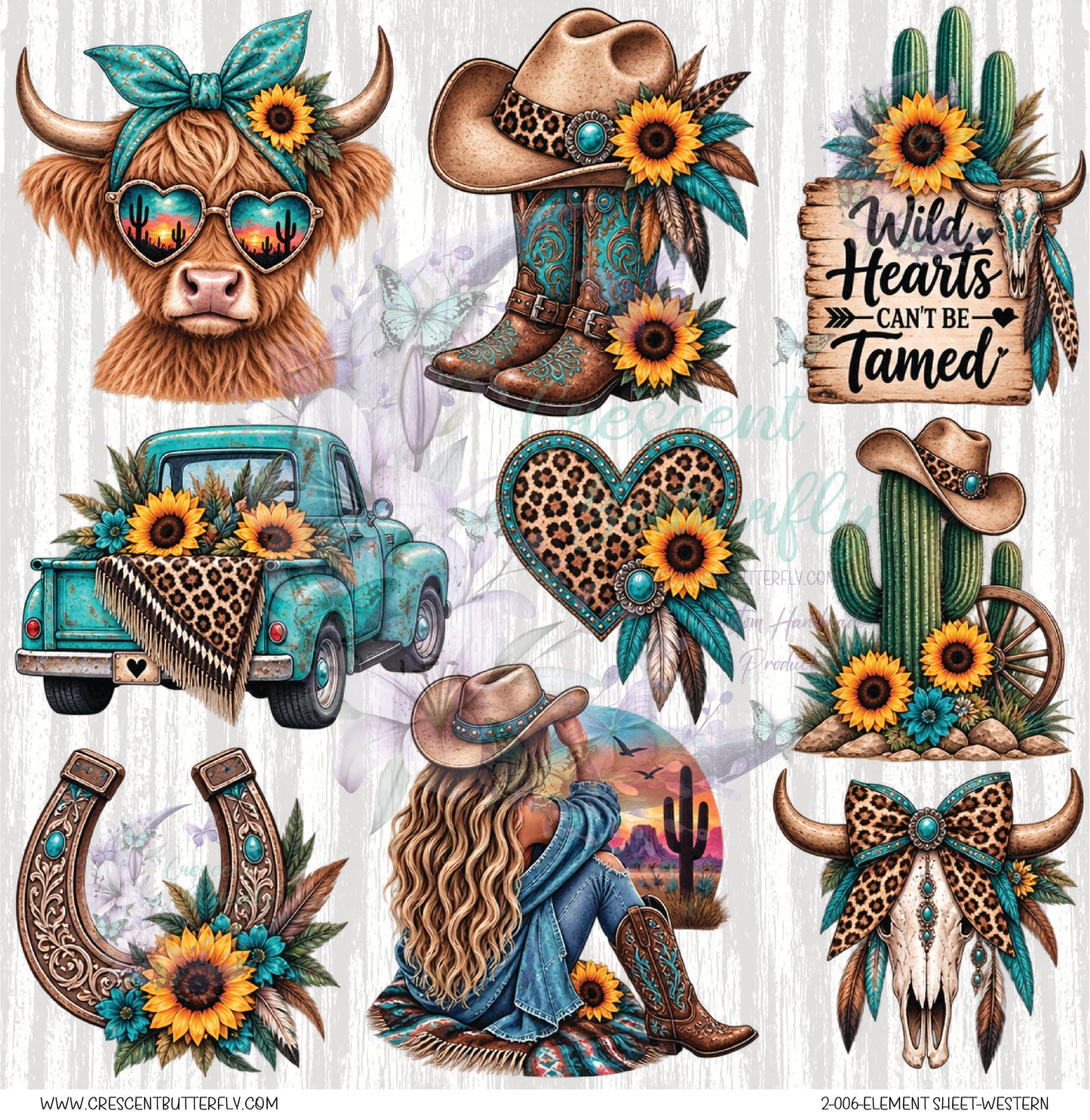 2-006-Element Sheet-Western UV DTF