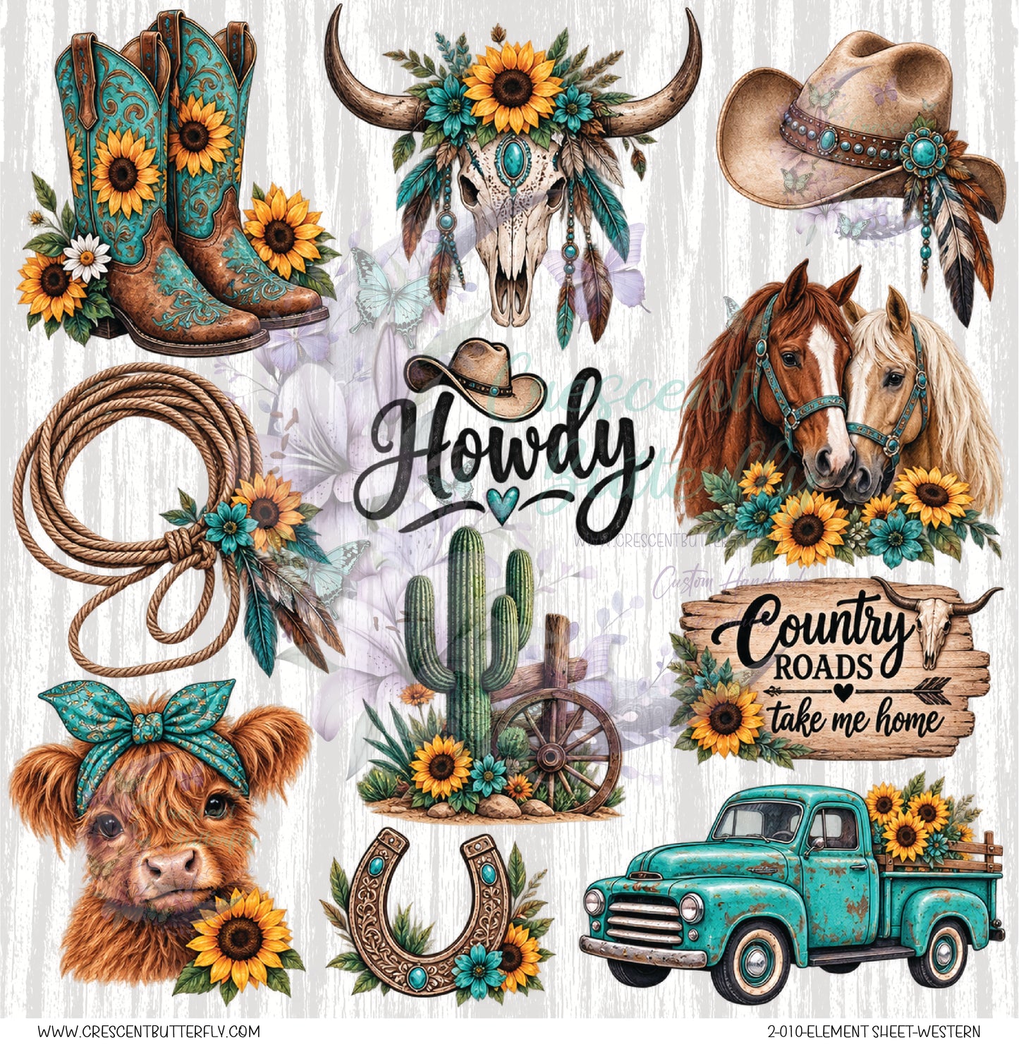 2-010-Element Sheet-Western UV DTF