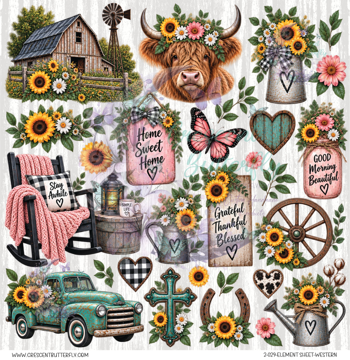 2-029-Element Sheet-Western UV DTF