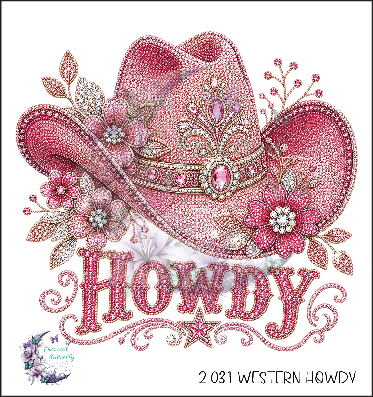 2-031-Western-Howdy UV DTF Decal