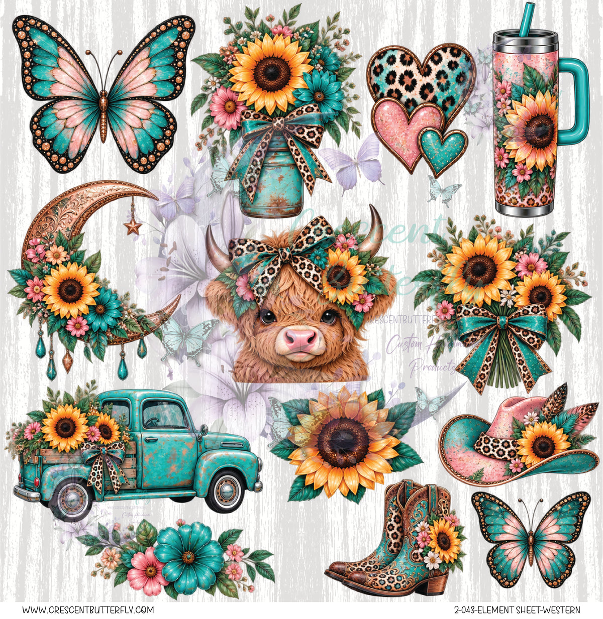 2-043-Element Sheet-Western UV DTF