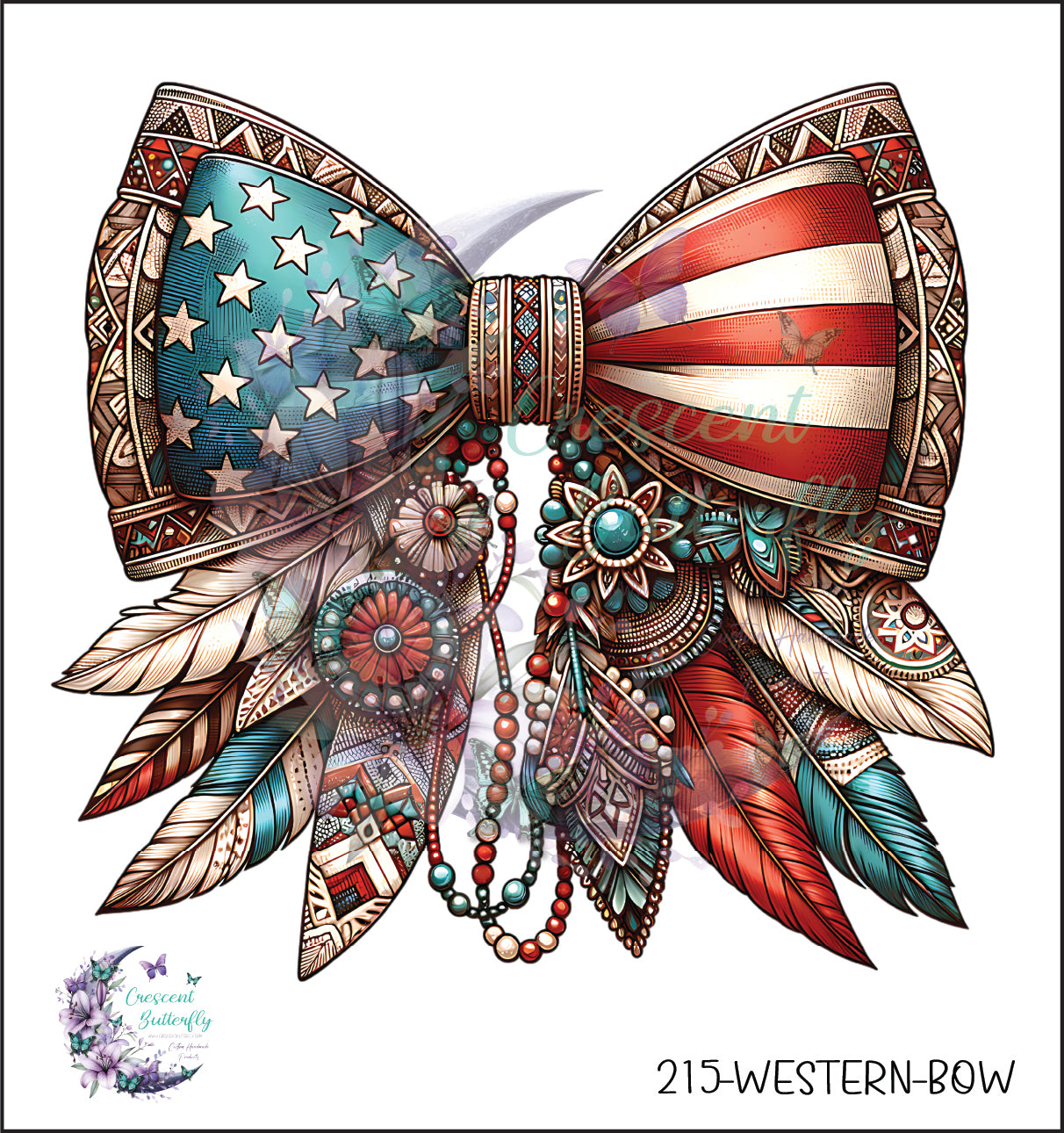215-Western-Bow UV DTF Decal