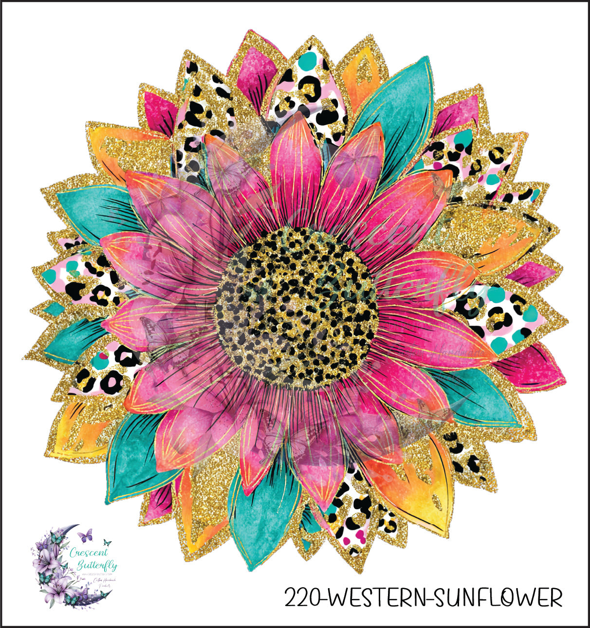 220-Western-Sunflower UV DTF Decal