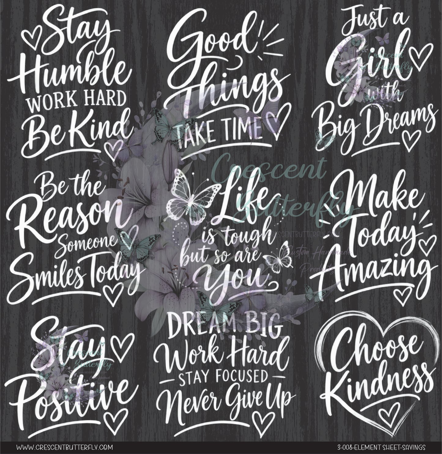 3-008-Element Sheet-Sayings UV DTF