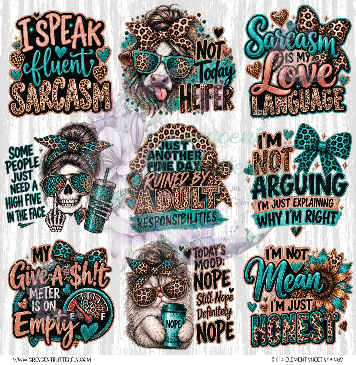 3-014-Element Sheet-Sayings UV DTF