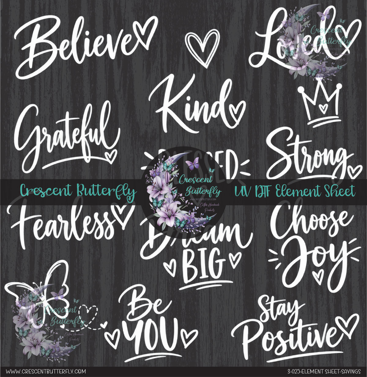 3-025-Element Sheet-Sayings UV DTF