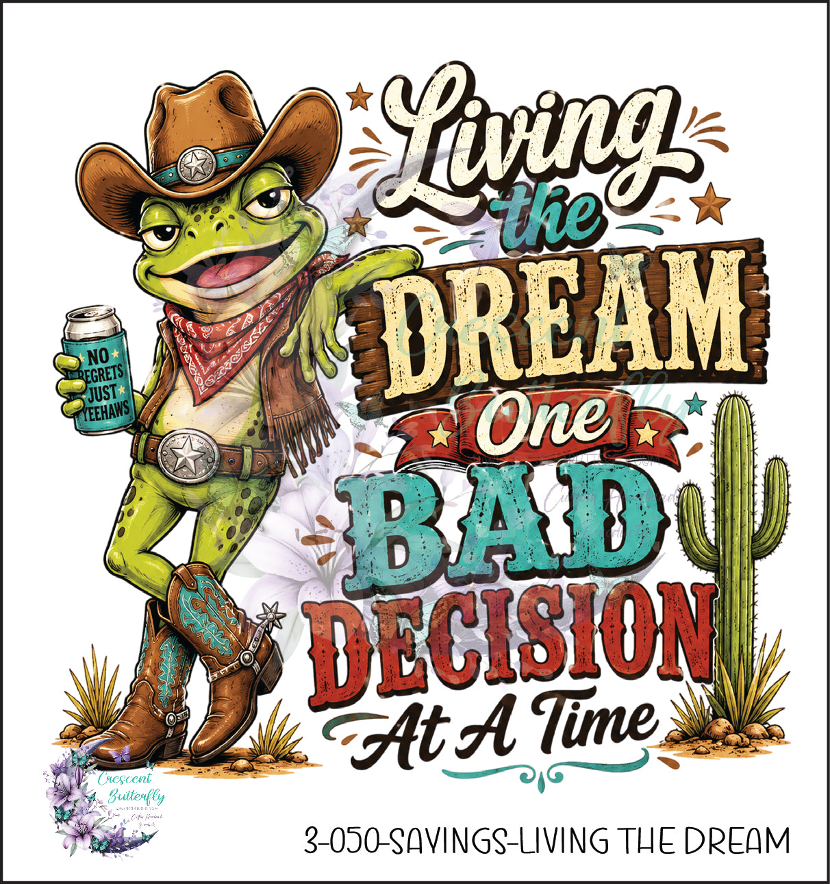 3-050-Sayings-Living The Dream UV DTF Decal