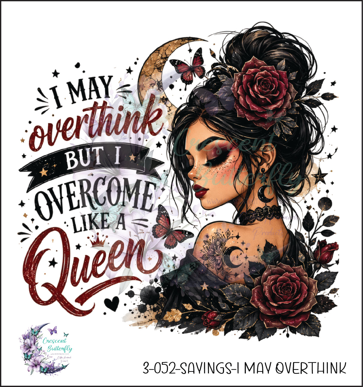 3-052-Sayings-I May Overthink UV DTF Decal