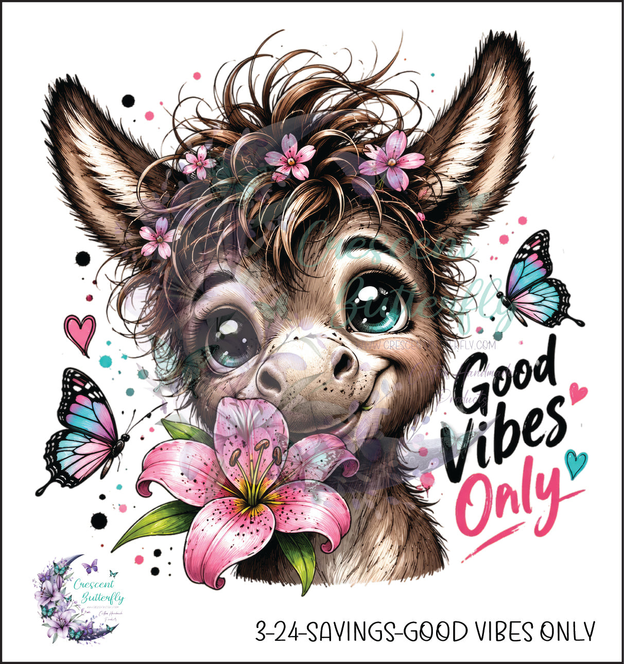 3-24-Sayings-Good Vibes Only UV DTF Decal
