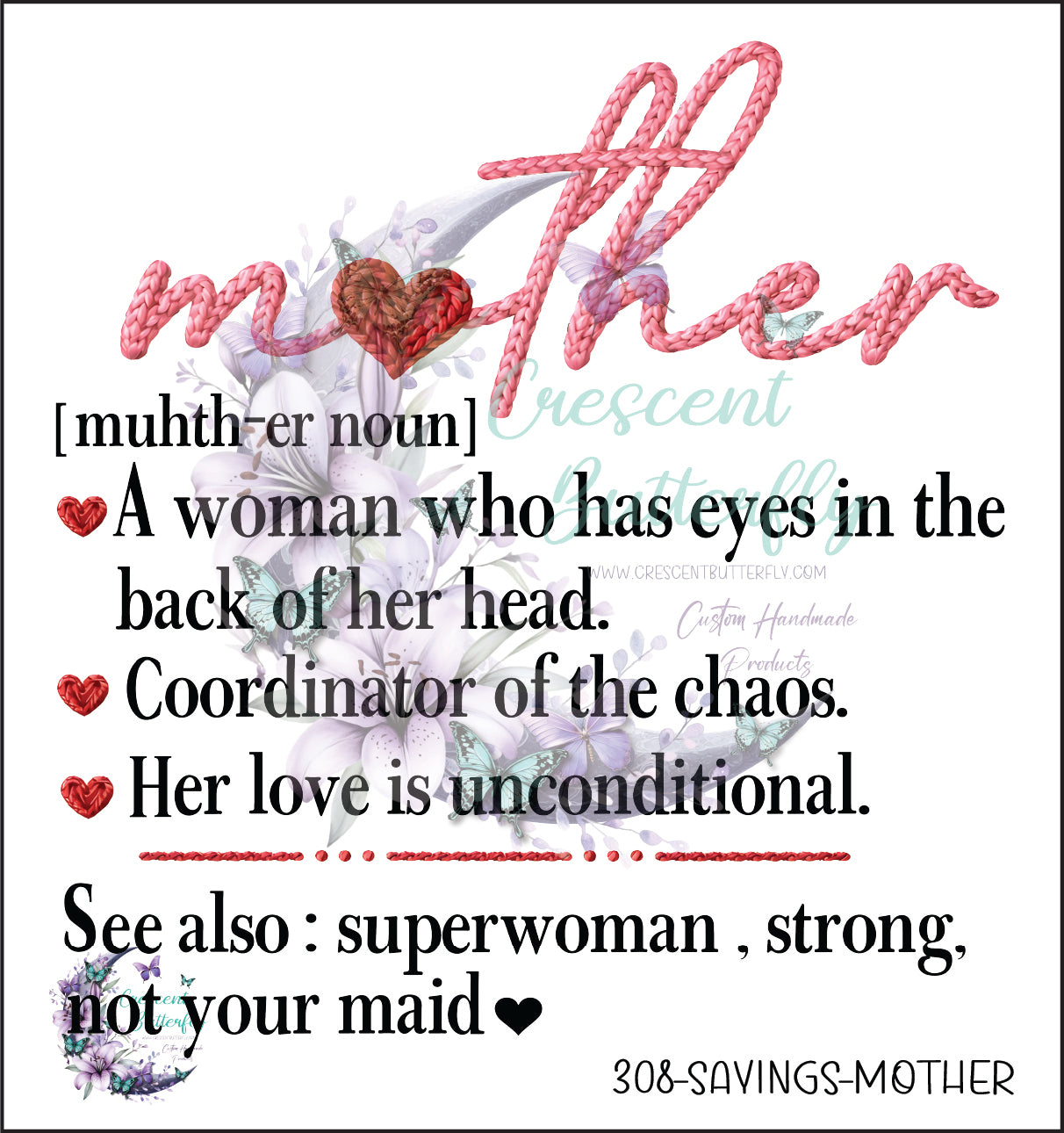 308-Sayings-Mother UV DTF Decal