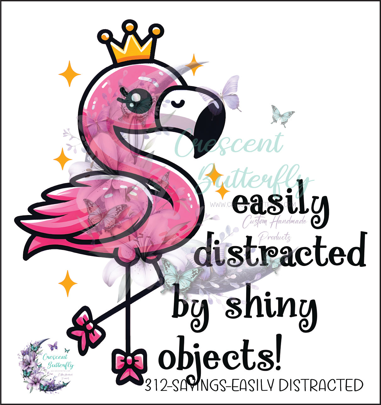 312-Sayings-Easily Distracted UV DTF Decal