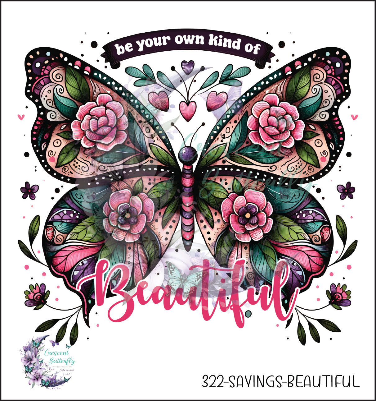 322-Sayings-Beautiful UV DTF Decal