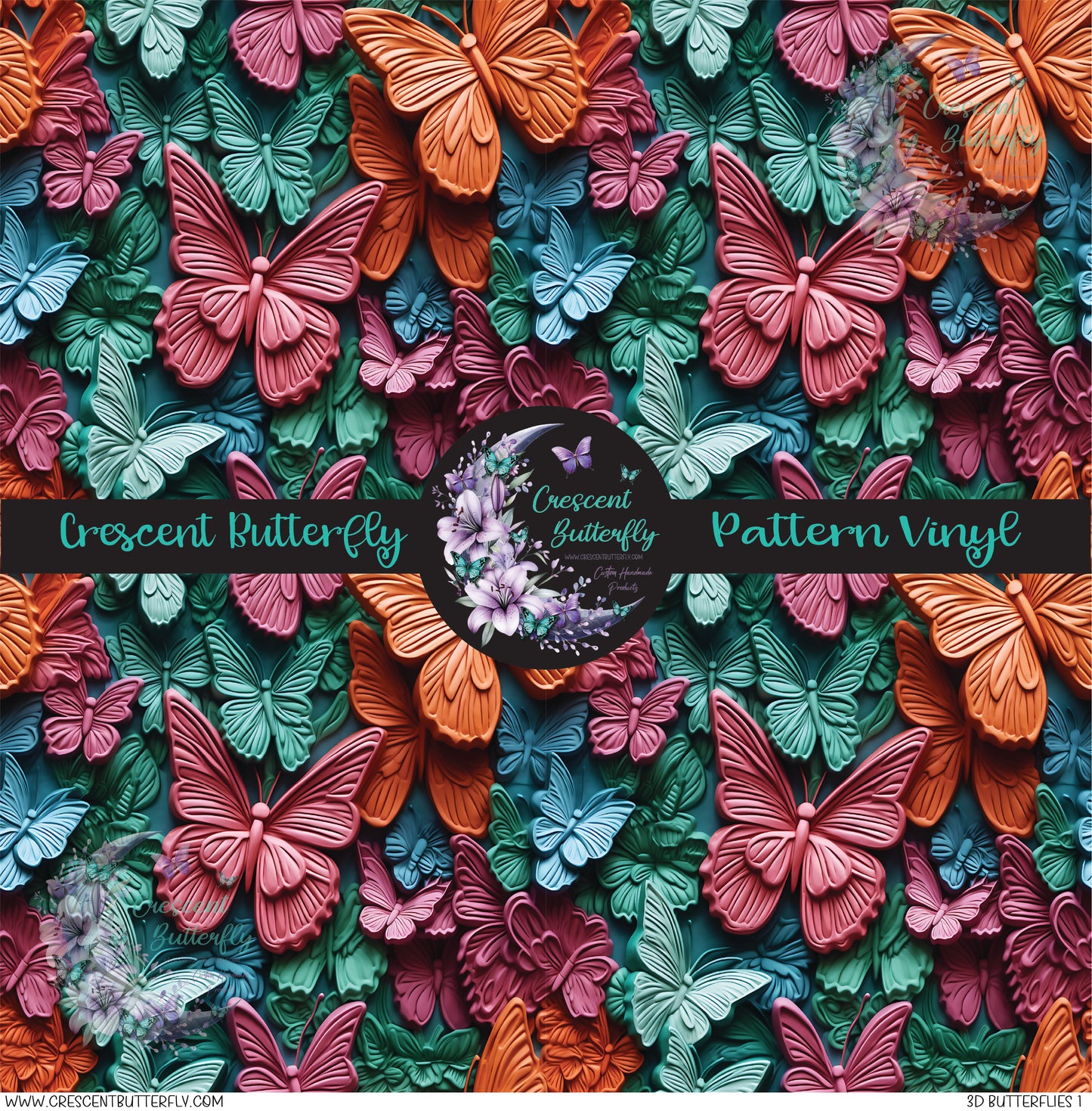 3D Butterflies 1 Printed Vinyl Sheet/Wrap