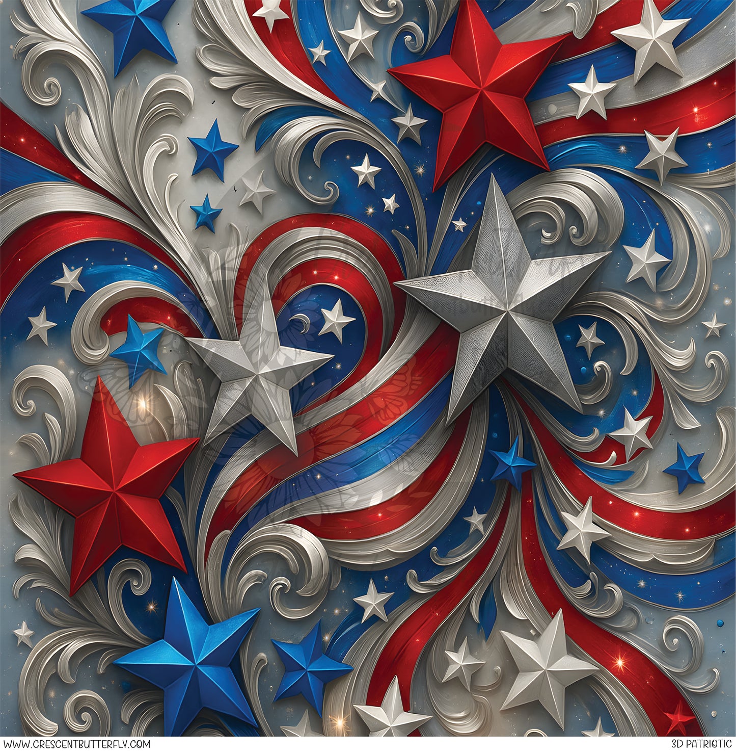 3D Patriotic Printed Vinyl Sheet/Wrap