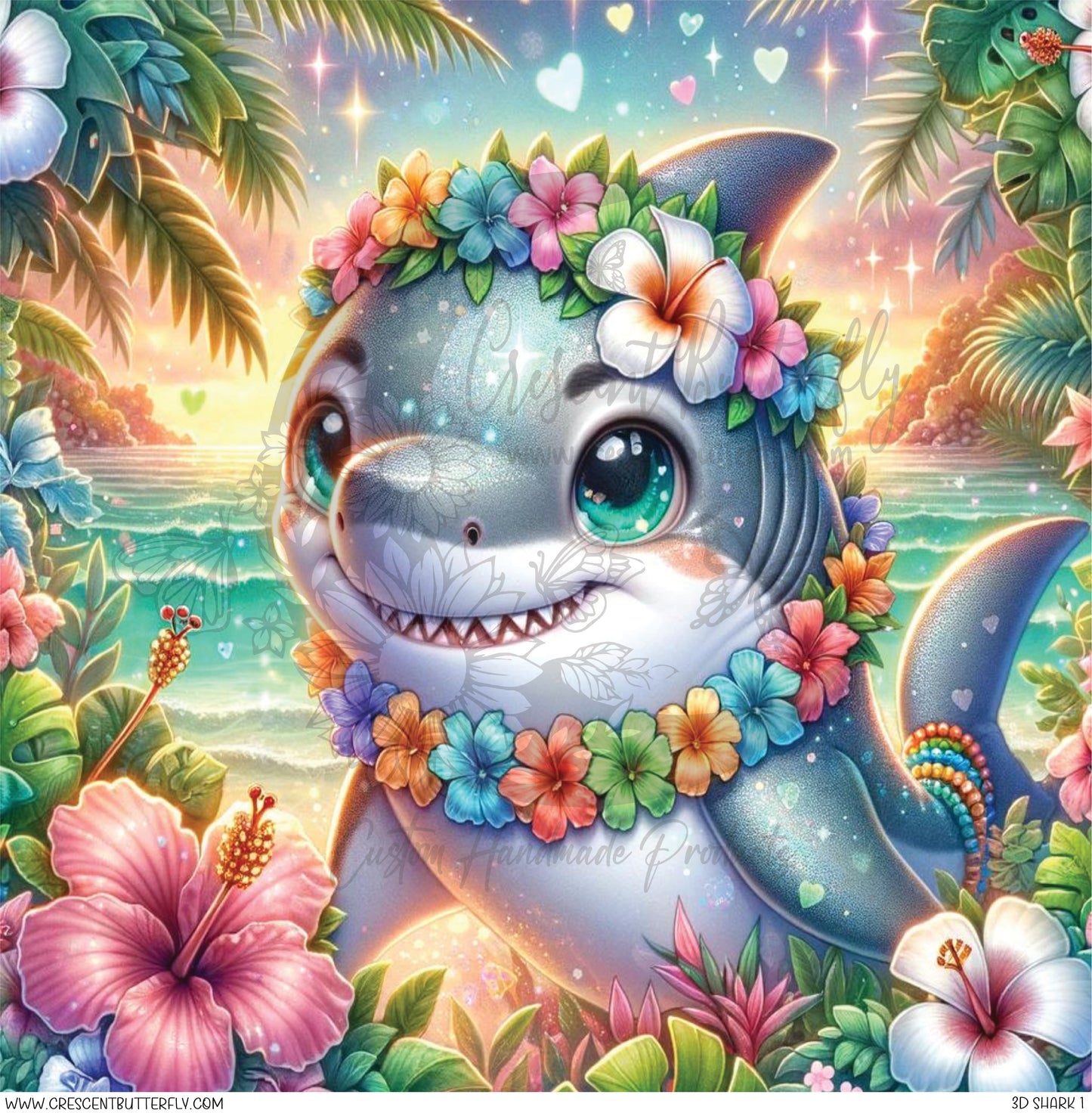 3D Shark 1 Printed Vinyl Sheet/Wrap