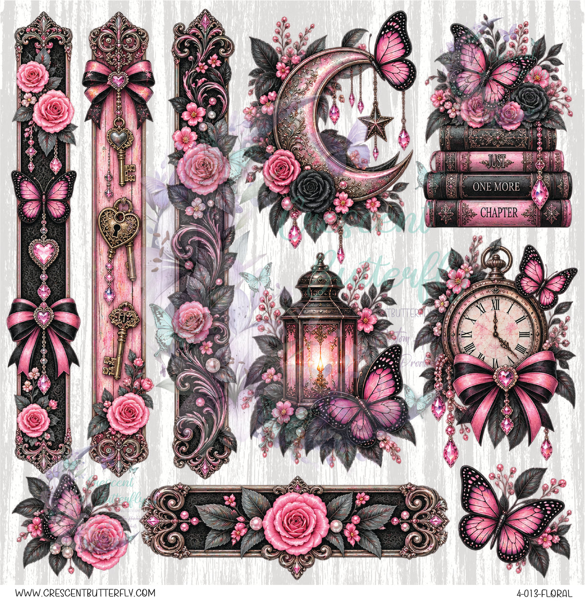 4-013-Floral 10x10 UV DTF Sheet