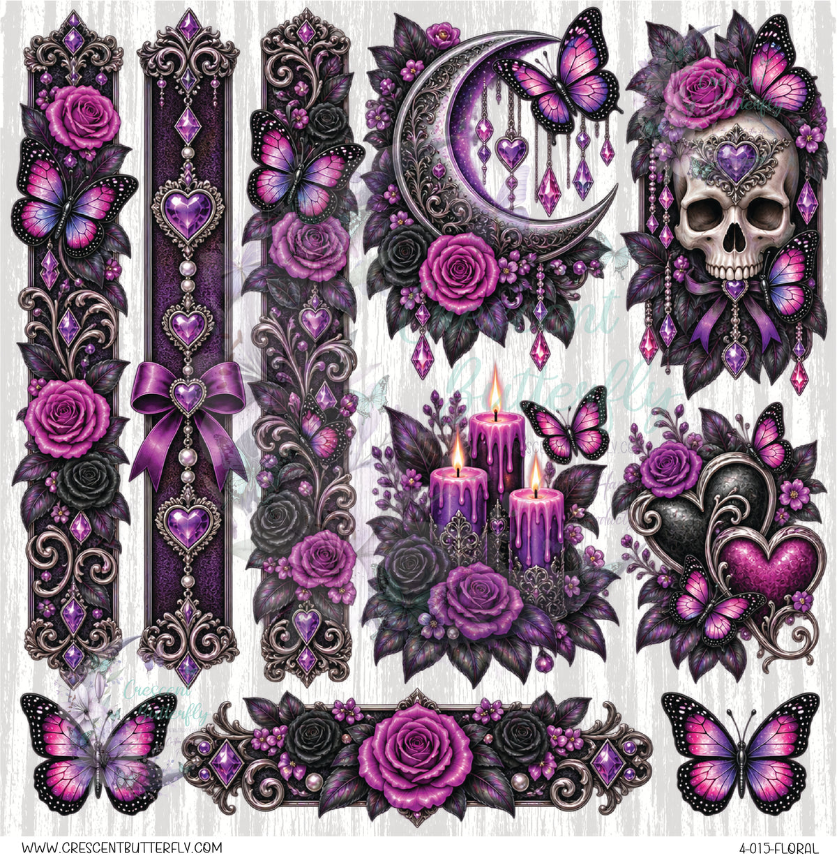 4-015-Floral 10x10 UV DTF Sheet