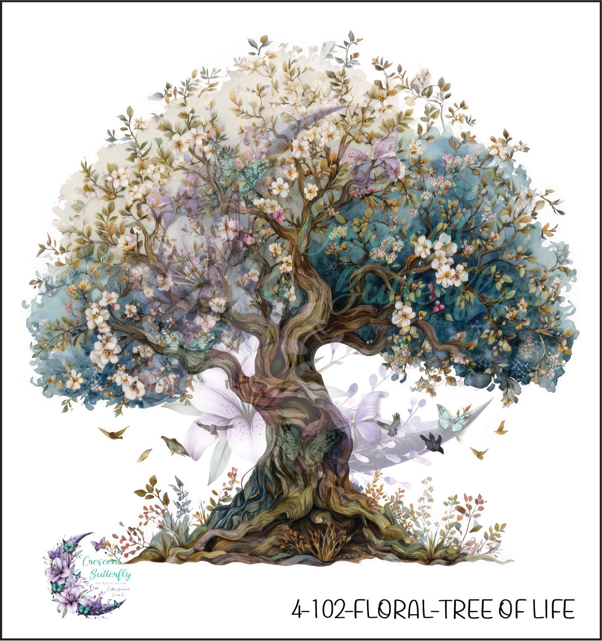 4-102-Floral-Tree Of Life UV DTF Decal