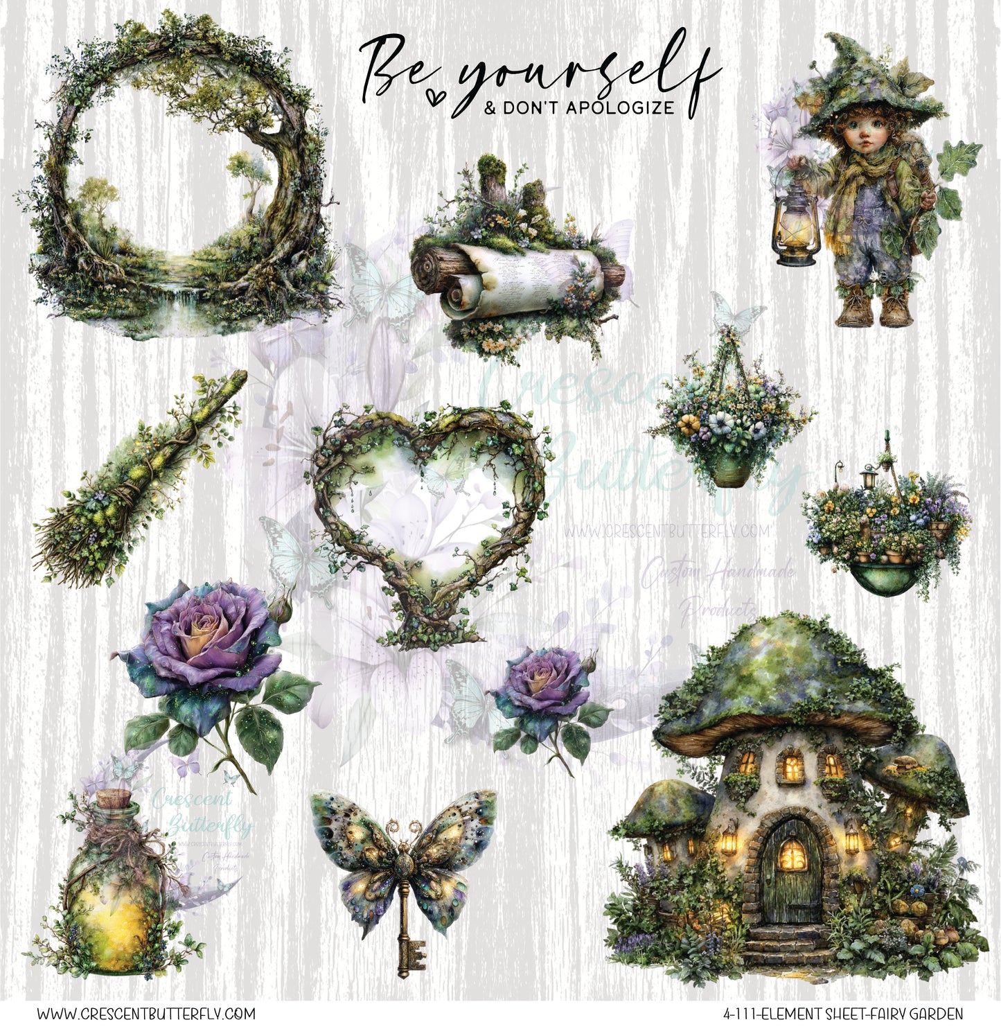 4-111-Element Sheet-Fairy Garden UV DTF