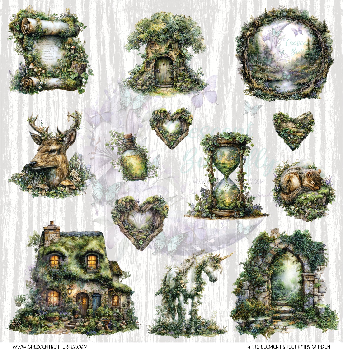 4-112-Element Sheet-Fairy Garden UV DTF