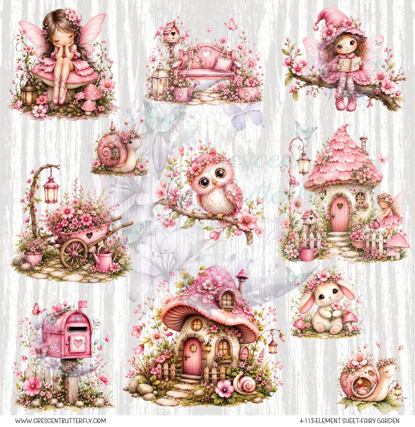 4-113-Element Sheet-Fairy Garden UV DTF