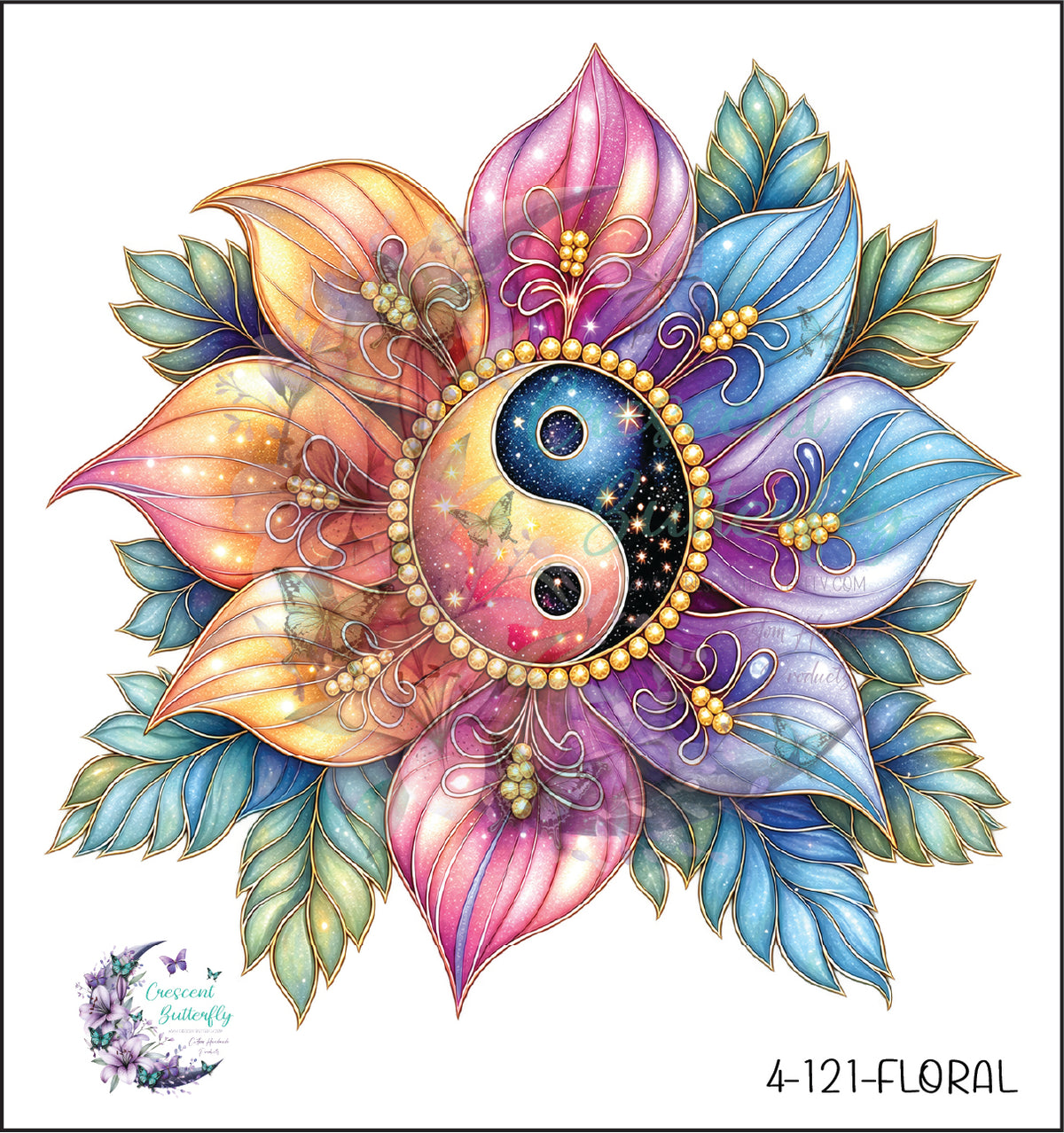 4-121-Floral UV DTF Decal