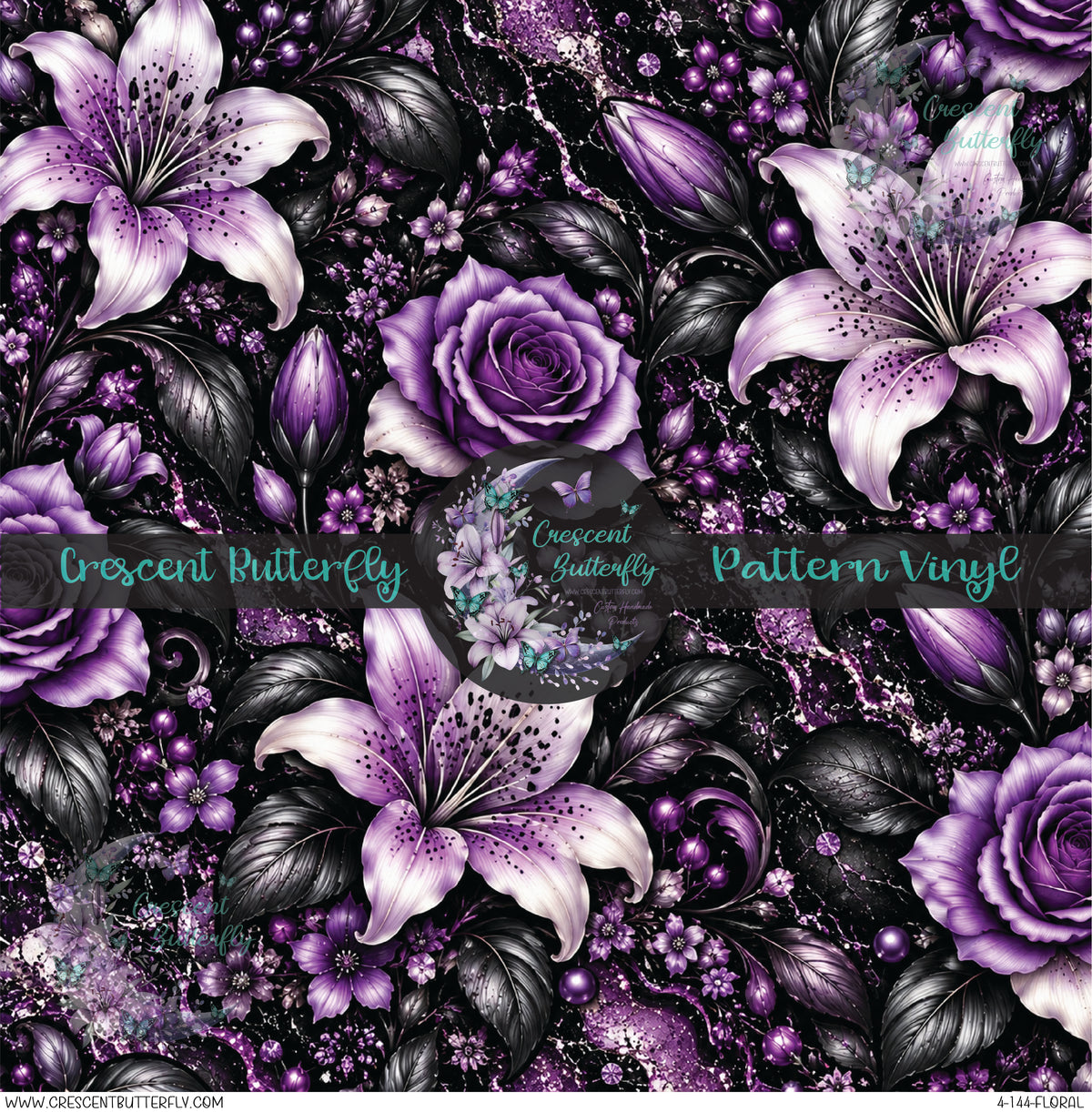 4-144-Floral Printed Vinyl Sheet/Wrap