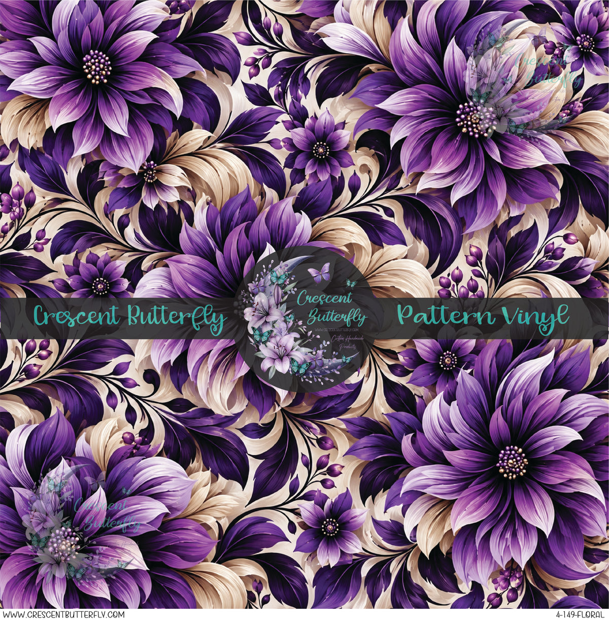 4-149-Floral Printed Vinyl Sheet/Wrap