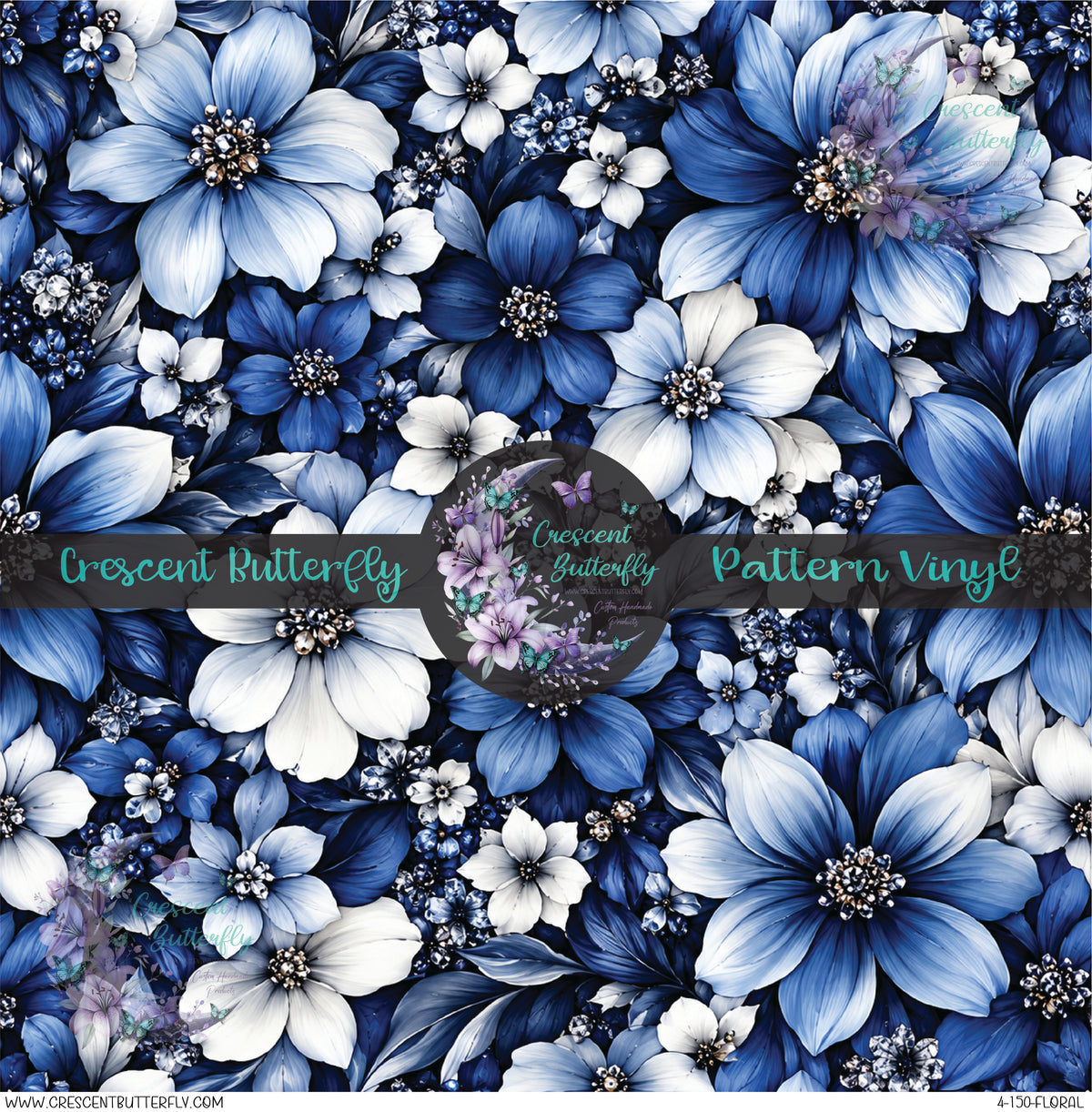 4-150-Floral Printed Vinyl Sheet/Wrap